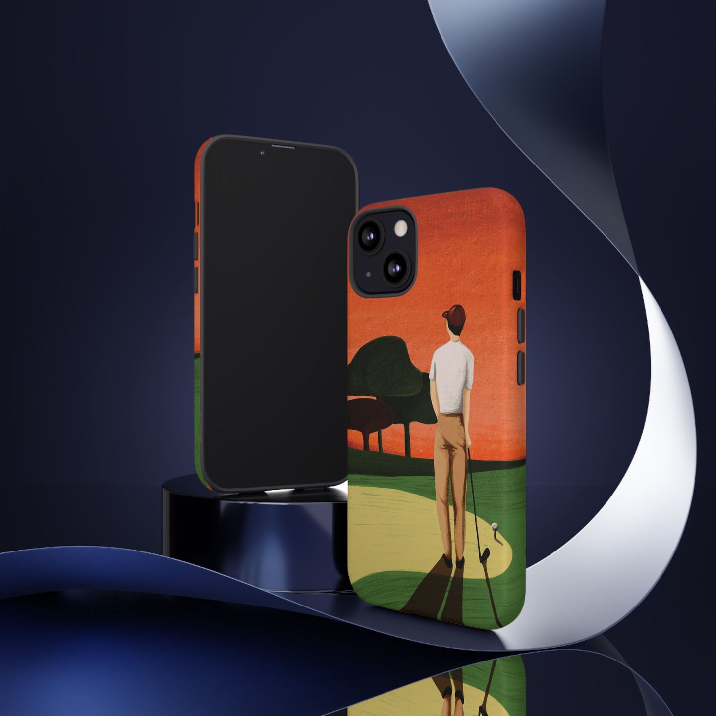 Vintage Golf Phone Case - 'Thoughts at Sunset' - Golf Lovers