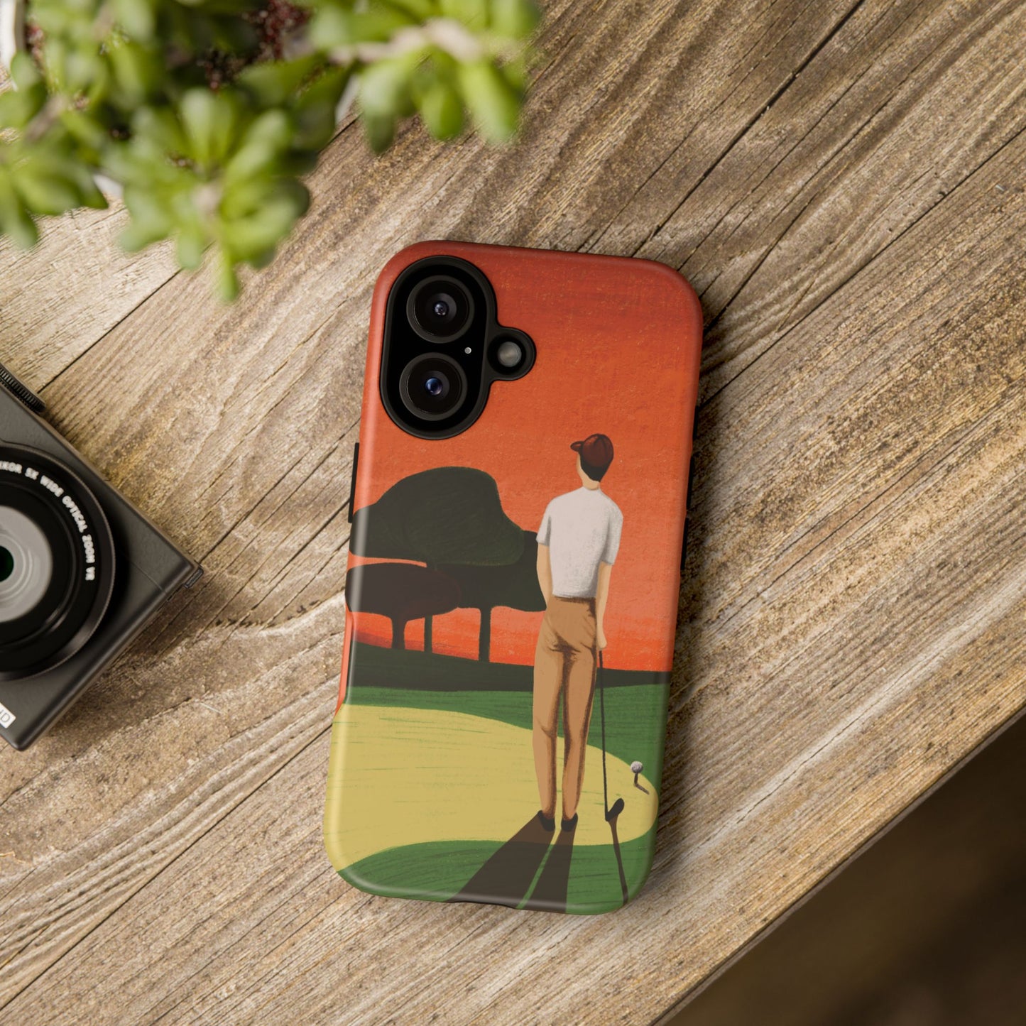 Vintage Golf Phone Case - 'Thoughts at Sunset' - Golf Lovers