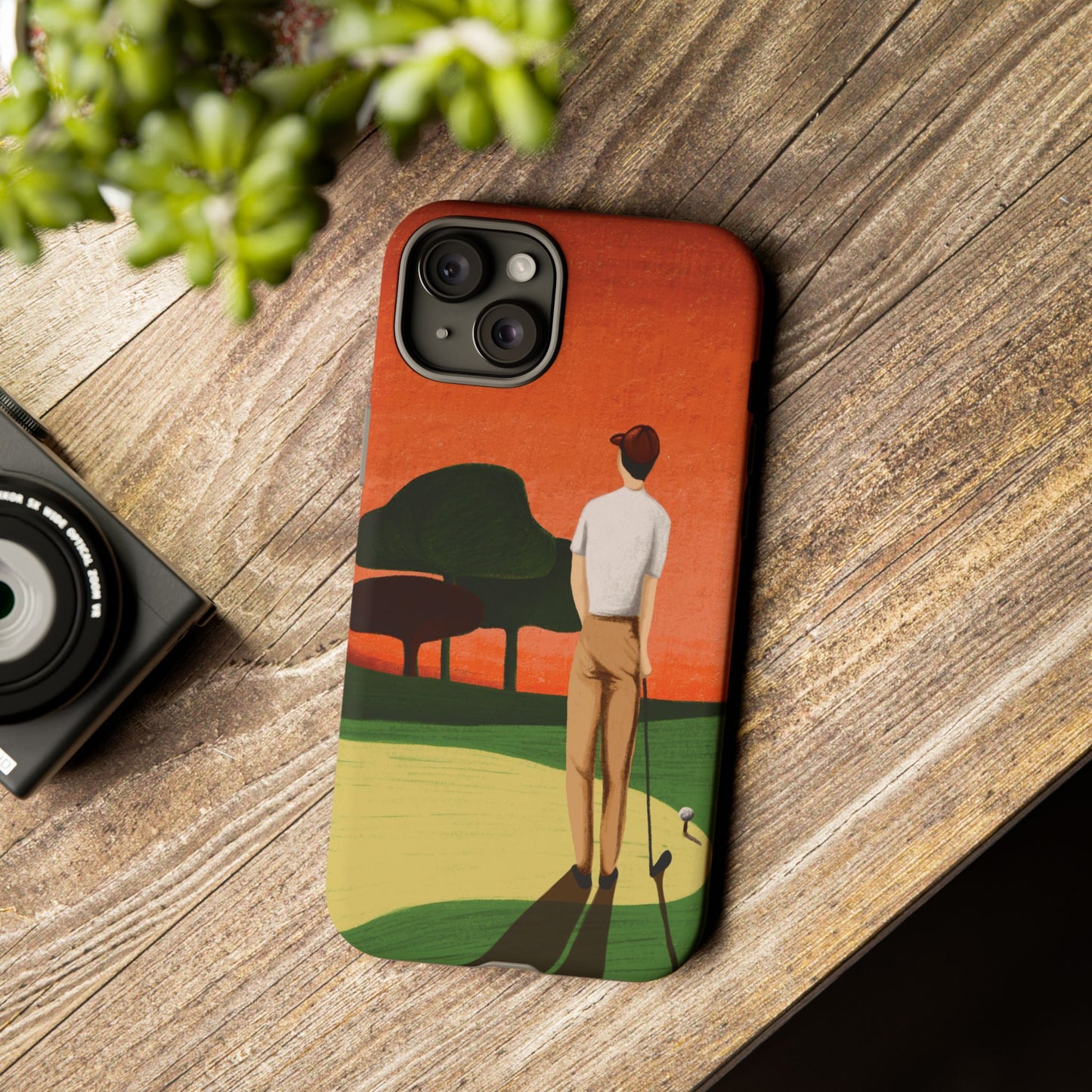 Vintage Golf Phone Case - 'Thoughts at Sunset' - Golf Lovers
