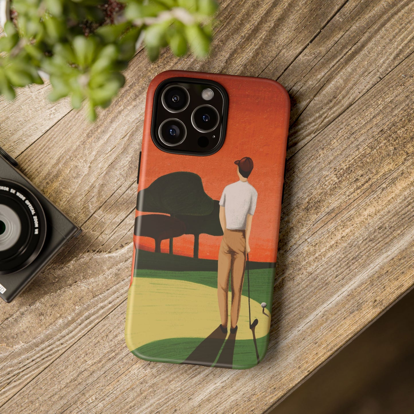 Vintage Golf Phone Case - 'Thoughts at Sunset' - Golf Lovers