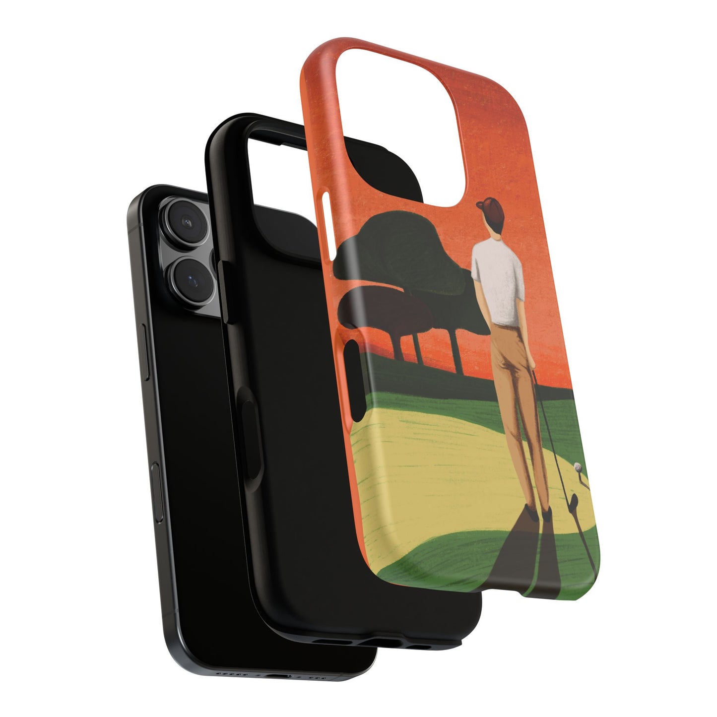 Vintage Golf Phone Case - 'Thoughts at Sunset' - Golf Lovers