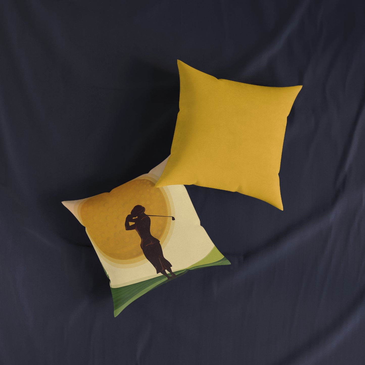 Vintage Golf Art Square Pillow