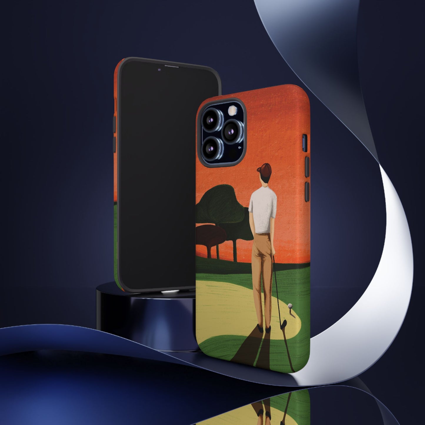 Vintage Golf Phone Case - 'Thoughts at Sunset' - Golf Lovers