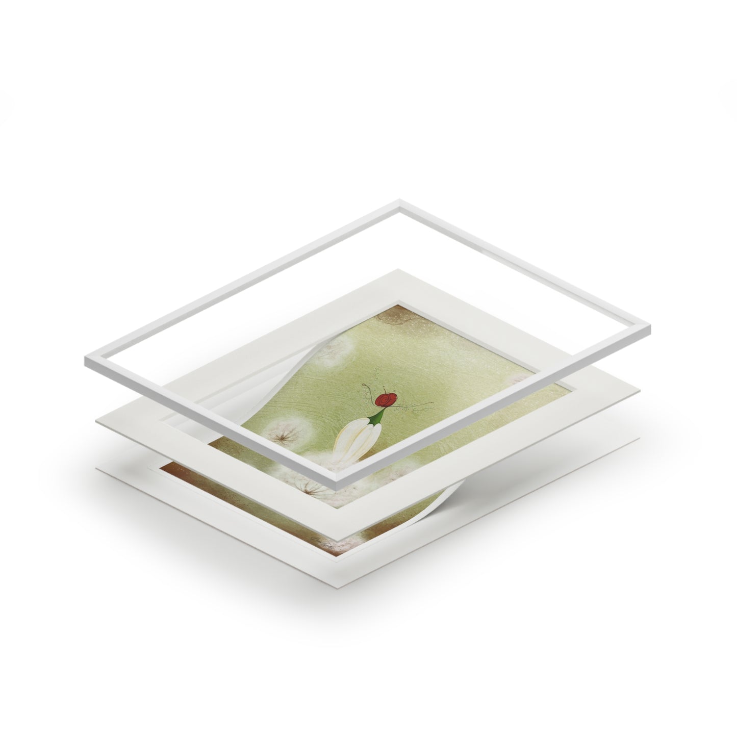 'Dandlion' Fine Art Prints (Passepartout Paper Frame)