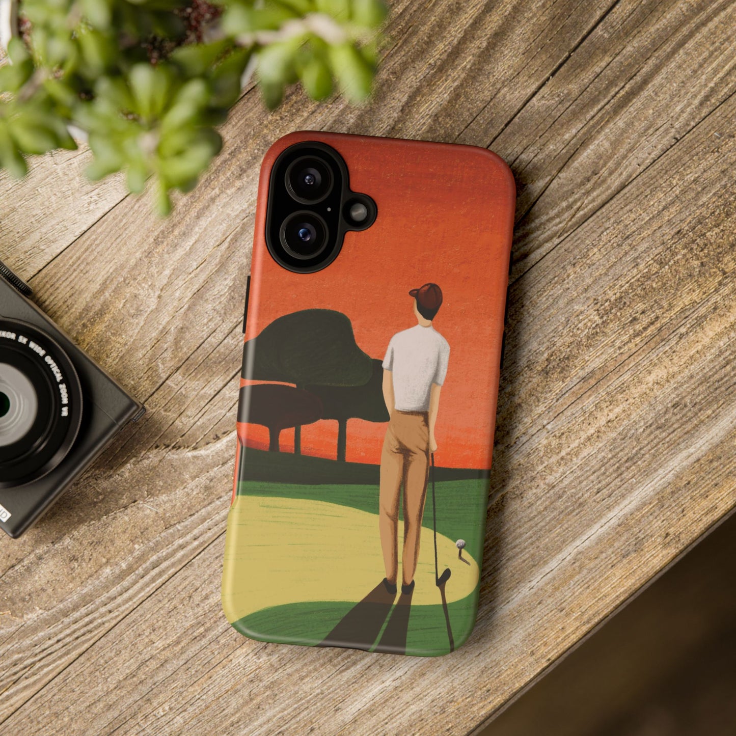 Vintage Golf Phone Case - 'Thoughts at Sunset' - Golf Lovers