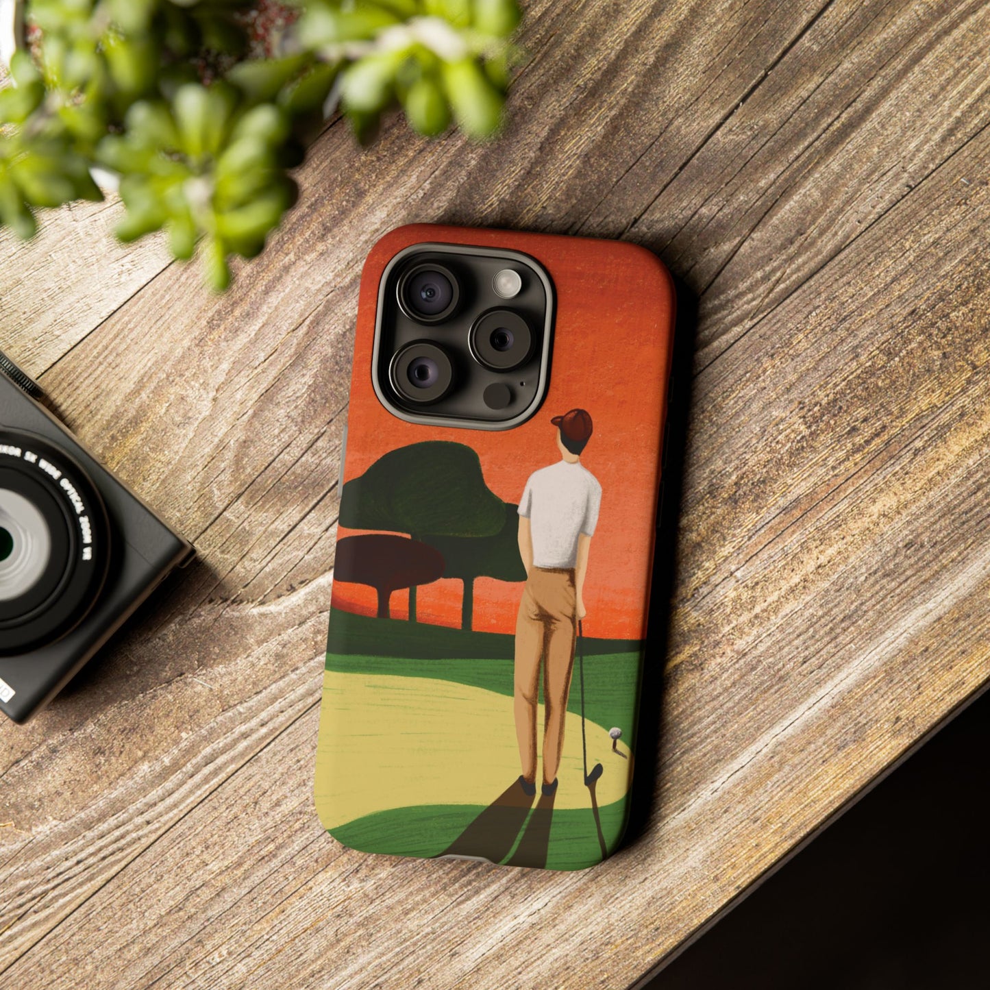 Vintage Golf Phone Case - 'Thoughts at Sunset' - Golf Lovers