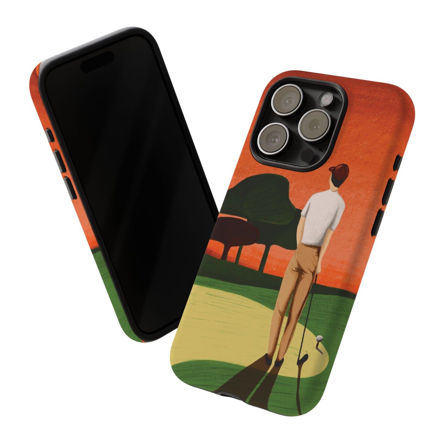 Vintage Golf Phone Case - 'Thoughts at Sunset' - Golf Lovers