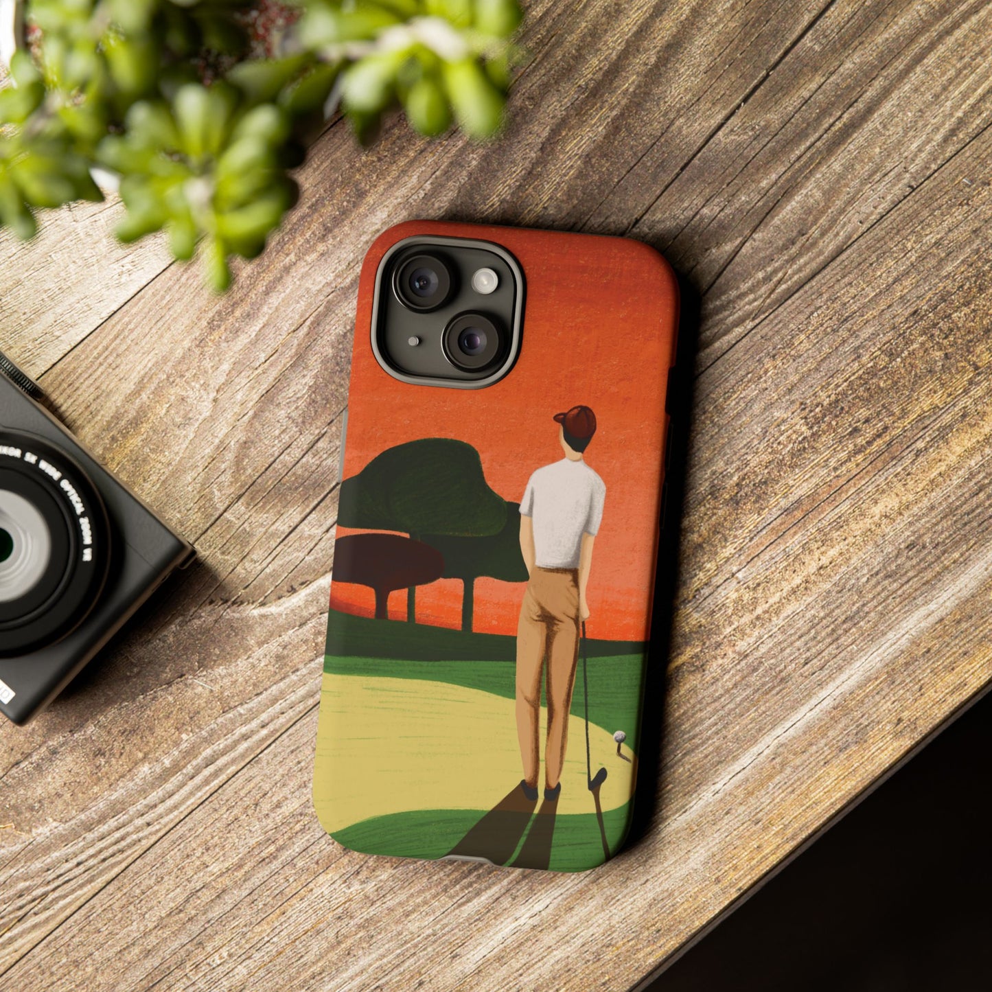 Vintage Golf Phone Case - 'Thoughts at Sunset' - Golf Lovers