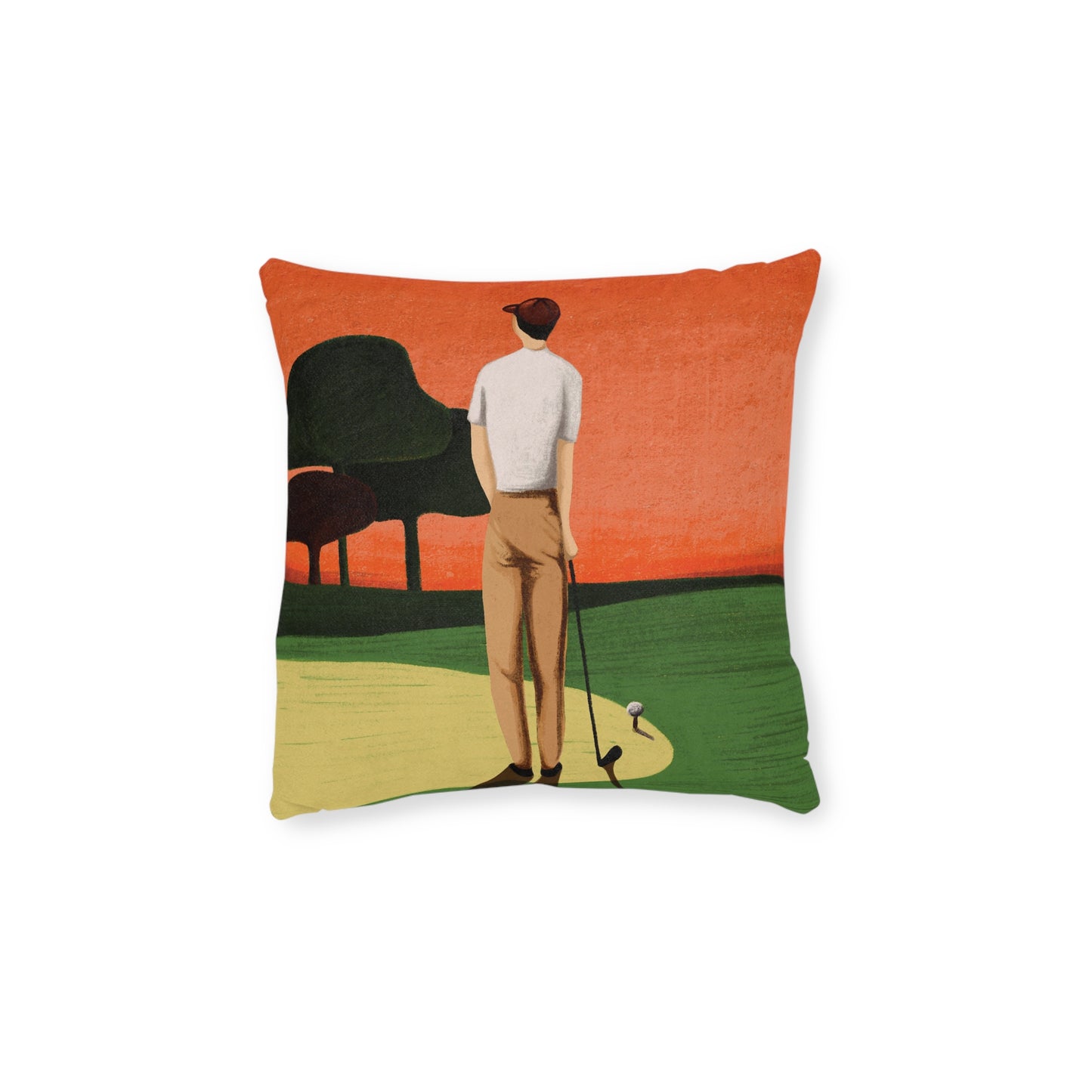 Vintage Golf Art Square Pillow