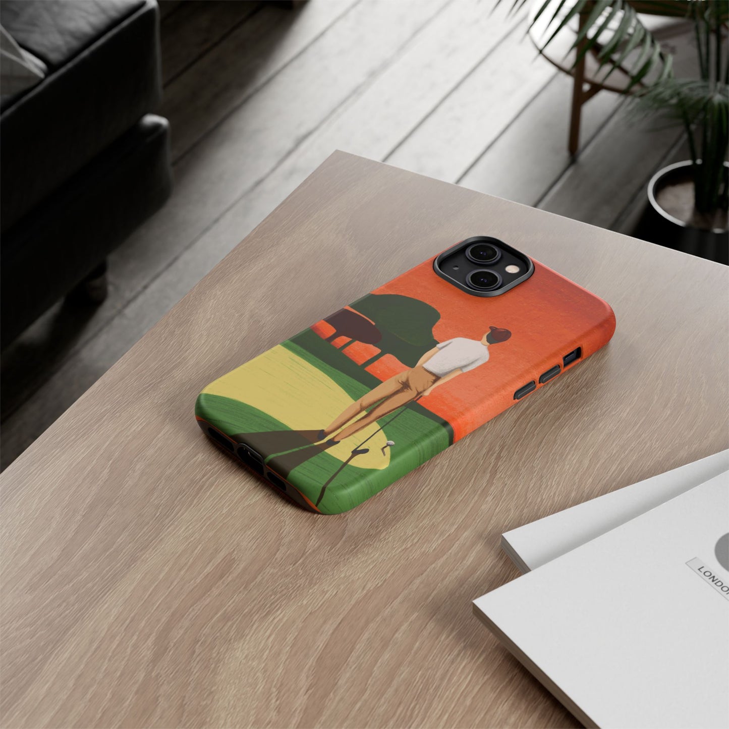 Vintage Golf Phone Case - 'Thoughts at Sunset' - Golf Lovers