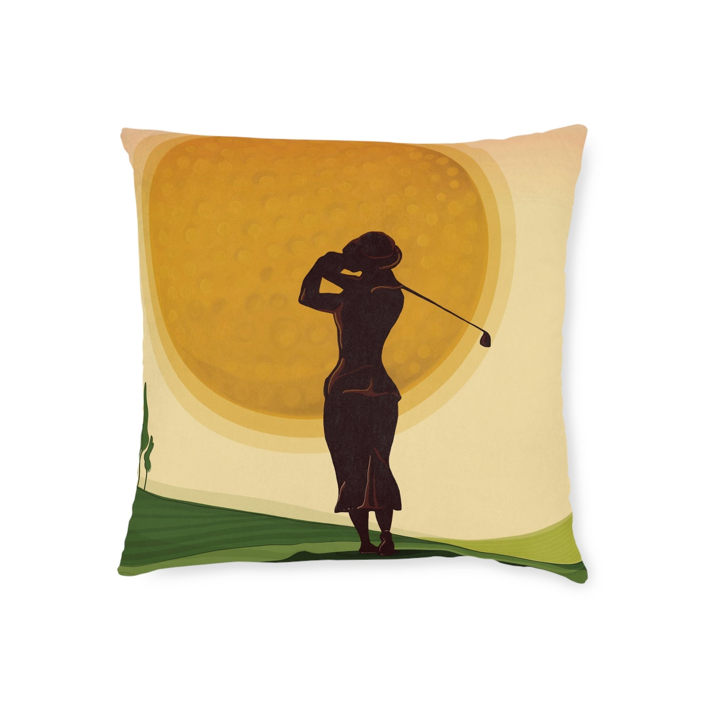Vintage Golf Art Square Pillow