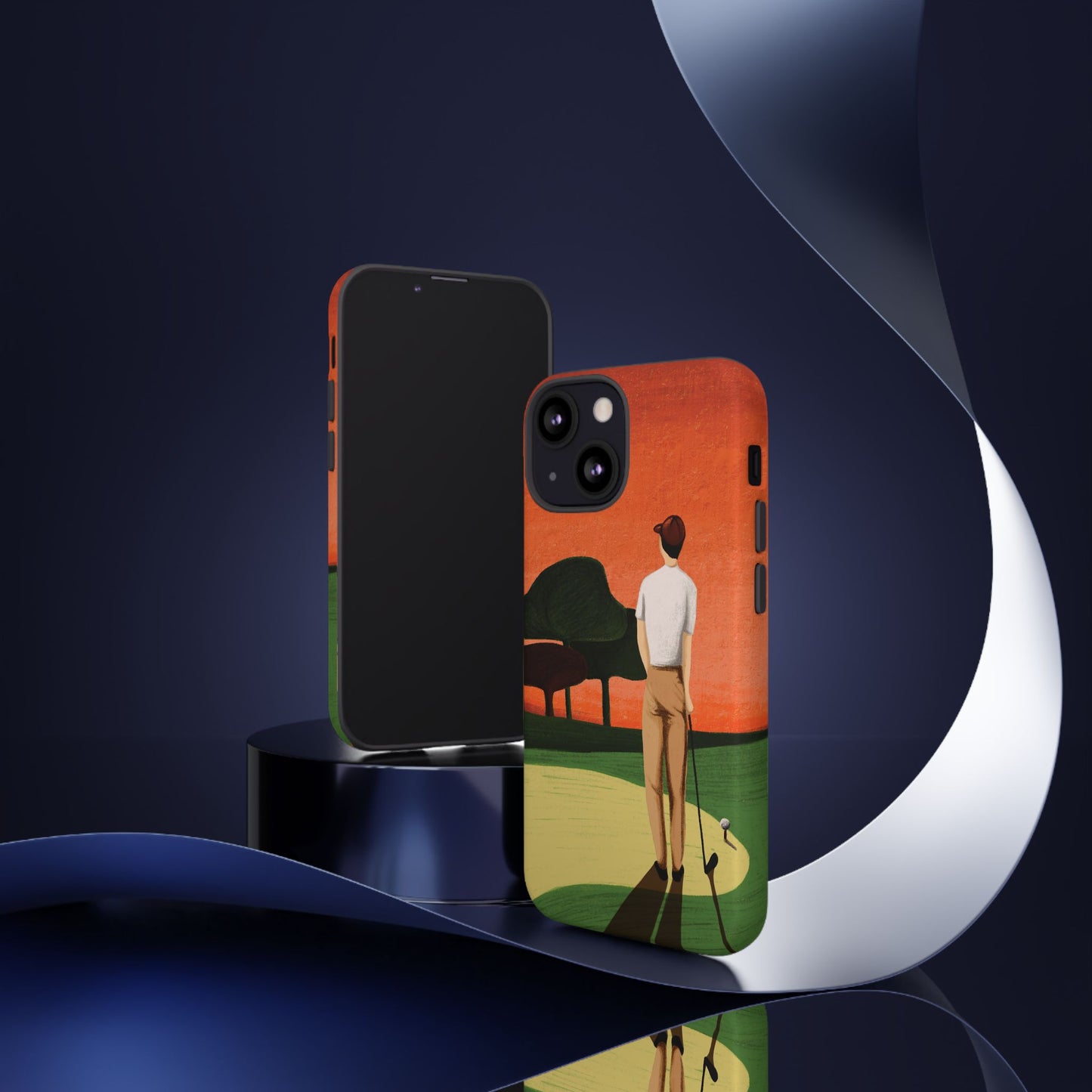 Vintage Golf Phone Case - 'Thoughts at Sunset' - Golf Lovers