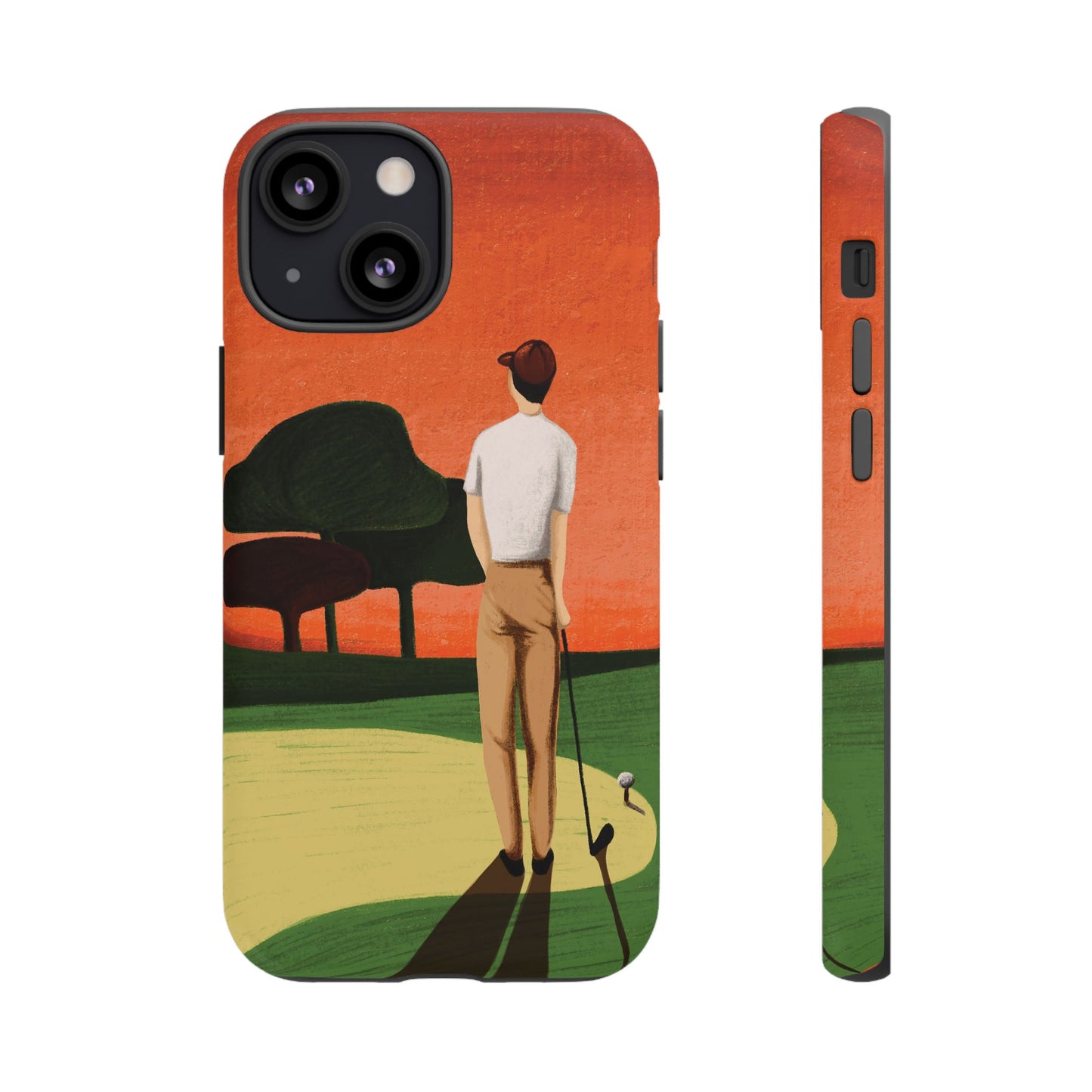Vintage Golf Phone Case - 'Thoughts at Sunset' - Golf Lovers