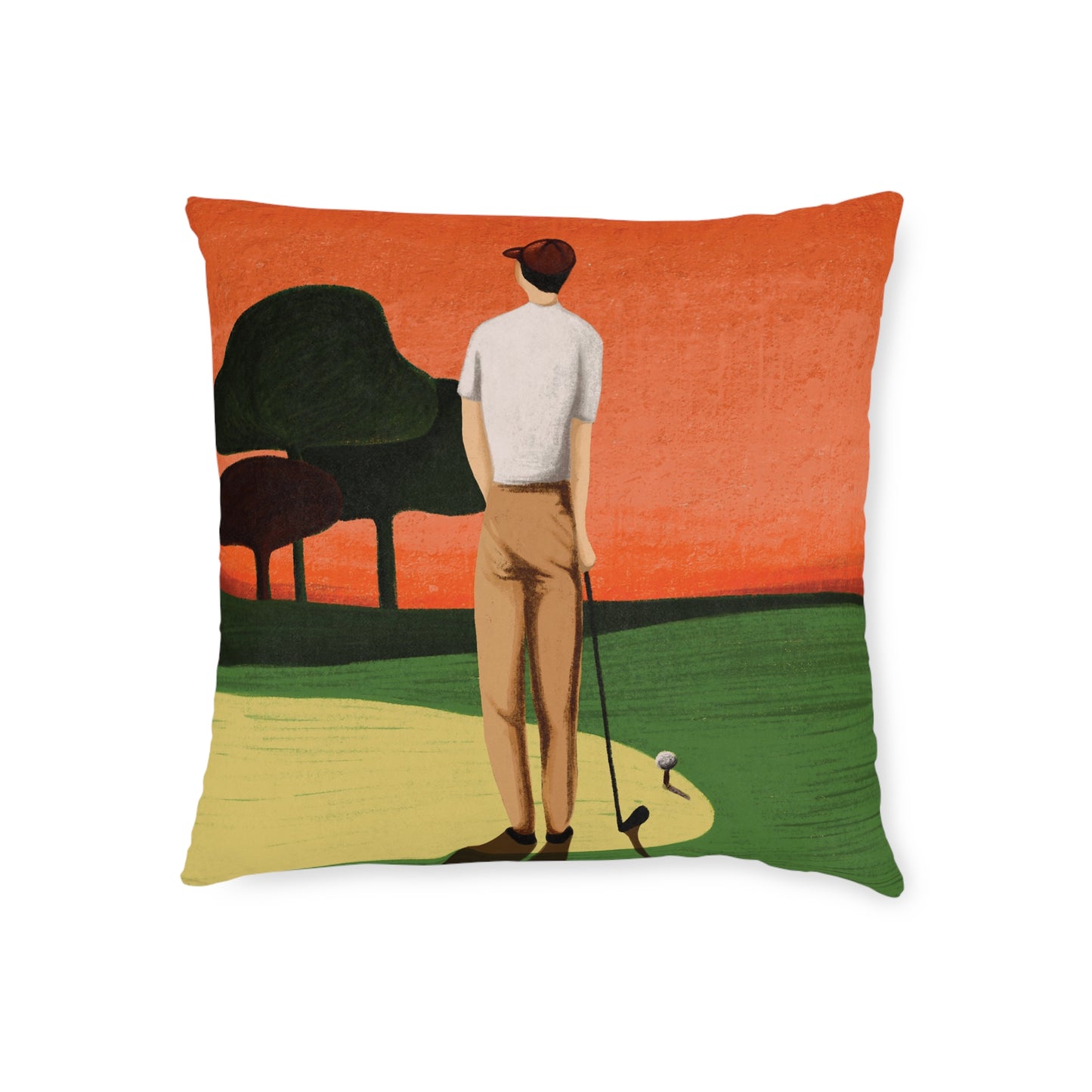 Vintage Golf Art Square Pillow