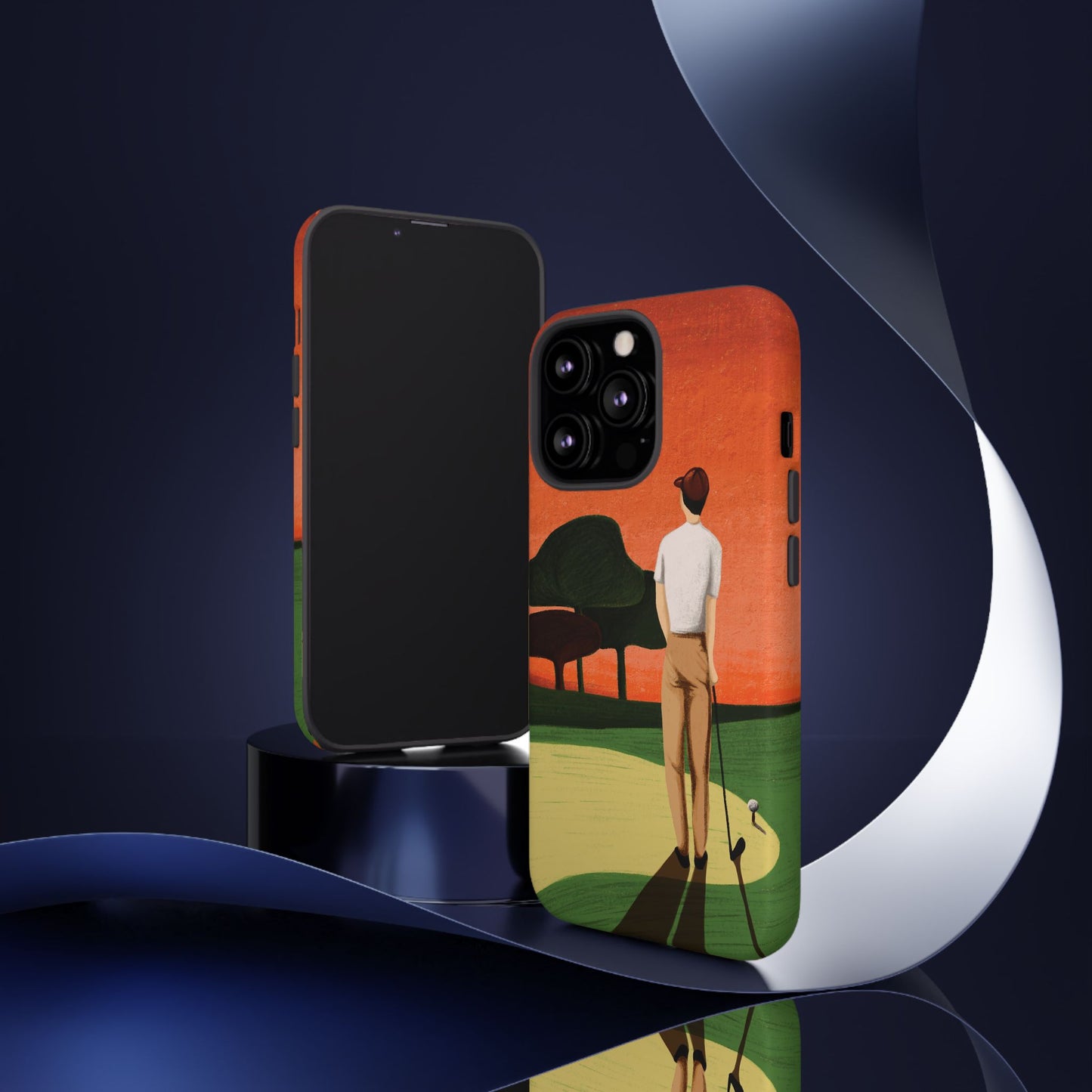 Vintage Golf Phone Case - 'Thoughts at Sunset' - Golf Lovers