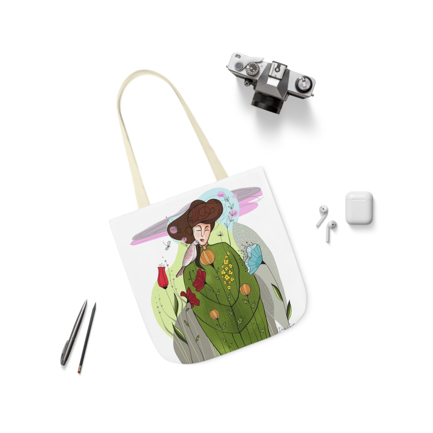 Canvas Tote Bag, 5-Color Straps