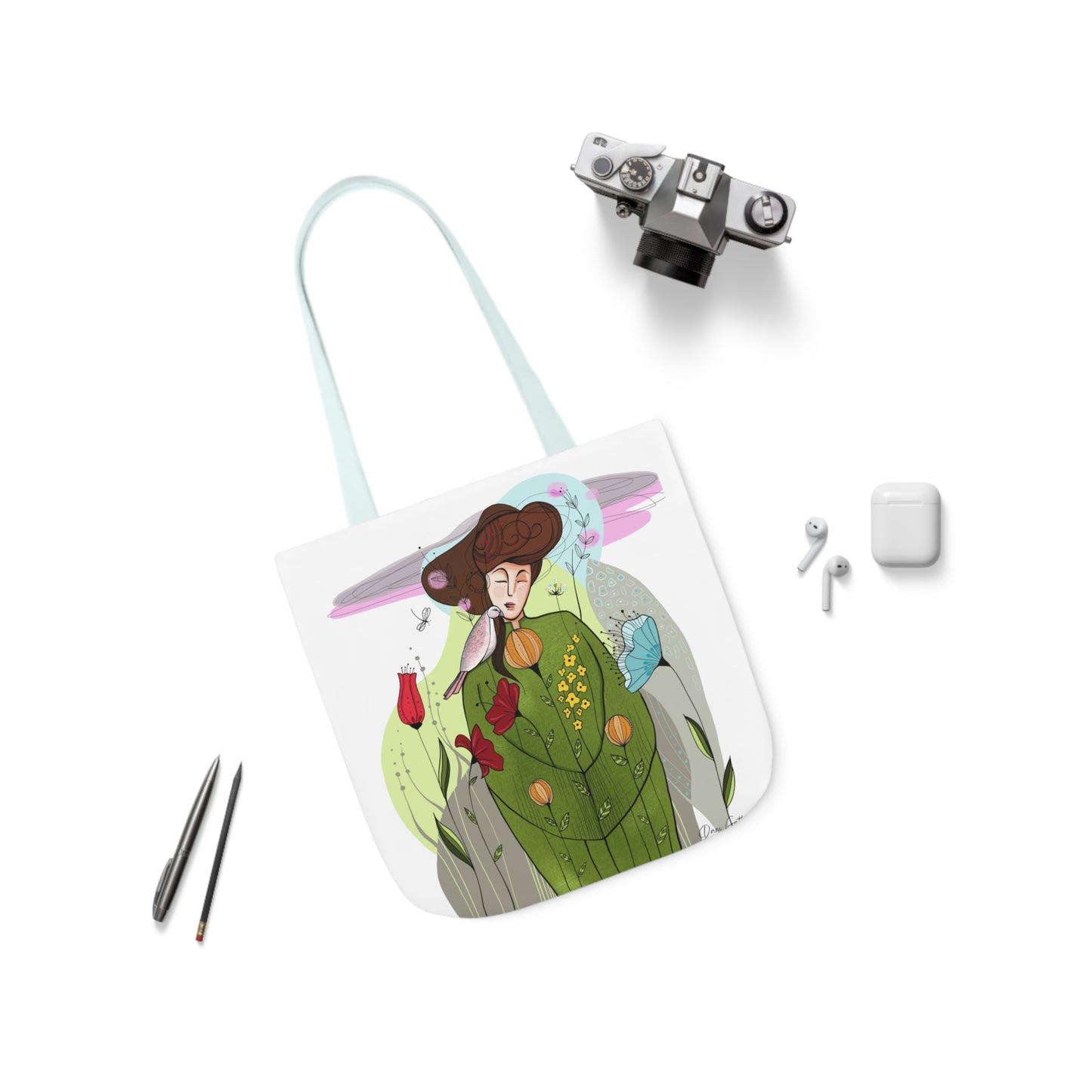 Canvas Tote Bag, 5-Color Straps