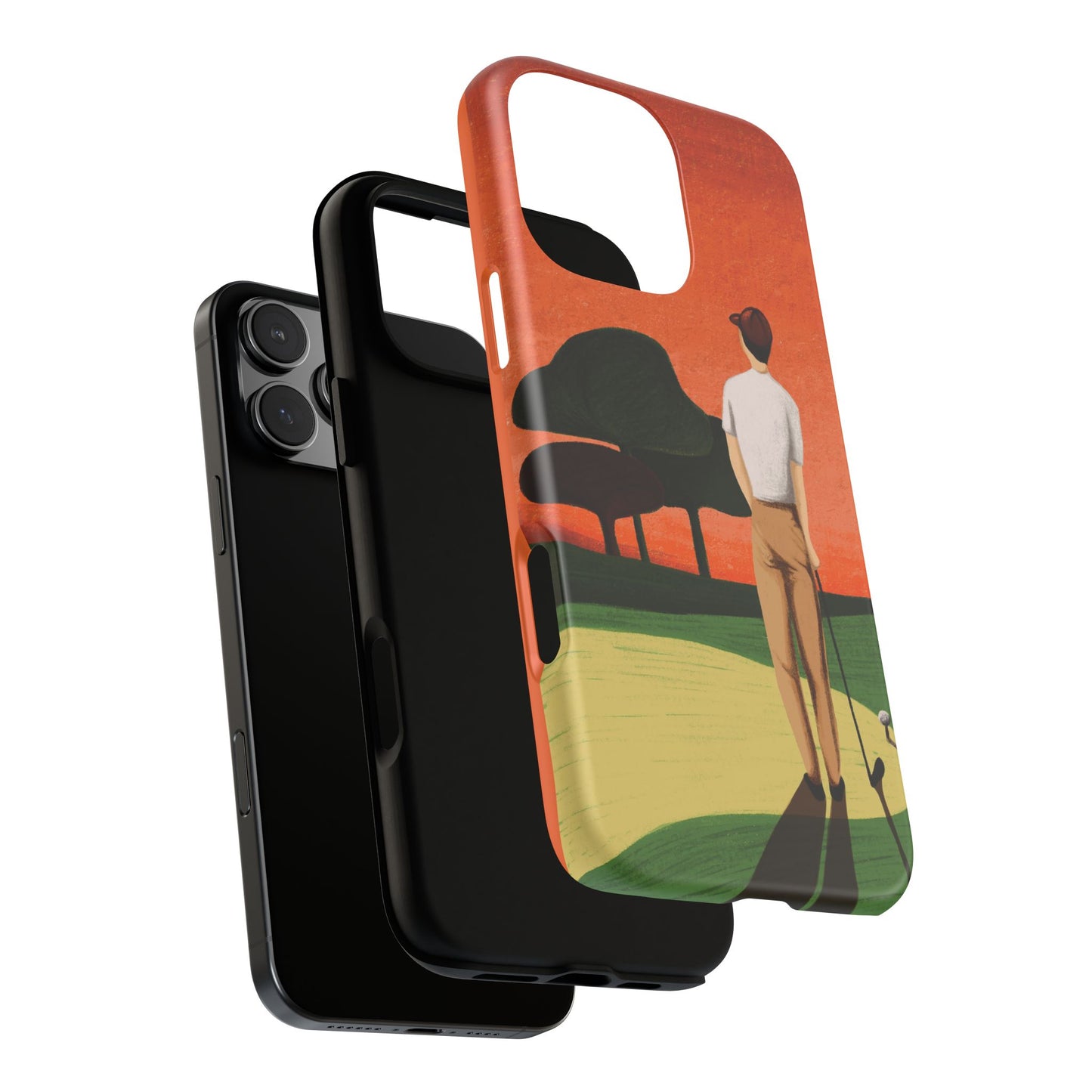 Vintage Golf Phone Case - 'Thoughts at Sunset' - Golf Lovers