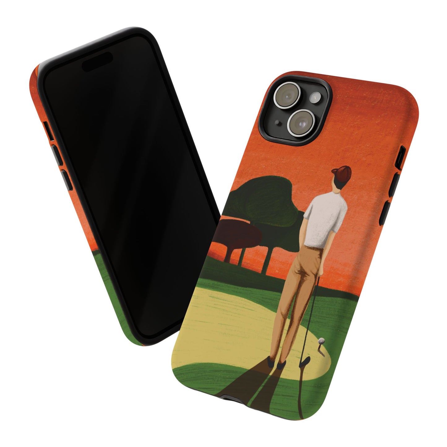 Vintage Golf Phone Case - 'Thoughts at Sunset' - Golf Lovers