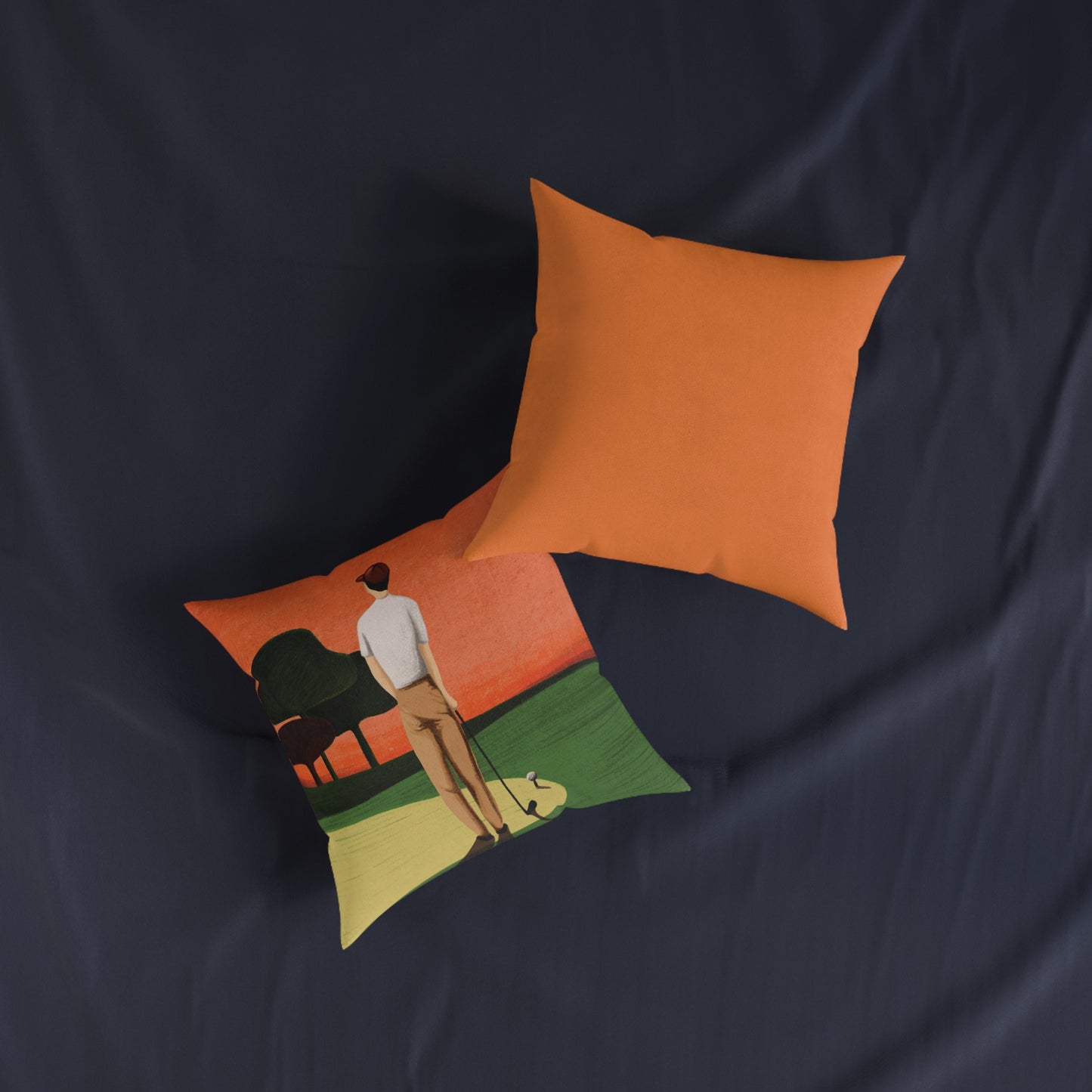 Vintage Golf Art Square Pillow