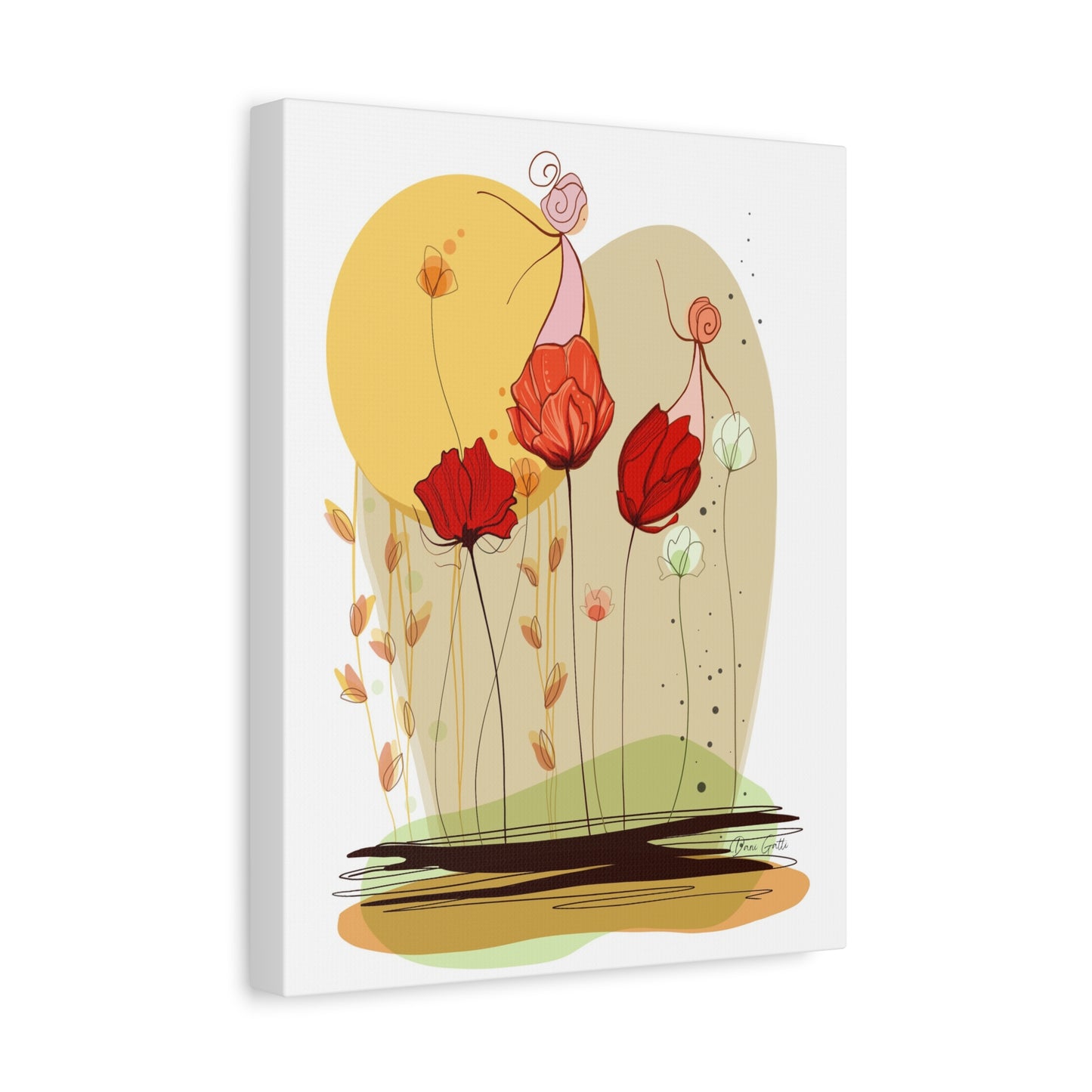 'Dancing with Flowers ' Matte Canvas, Stretched, 1.25"