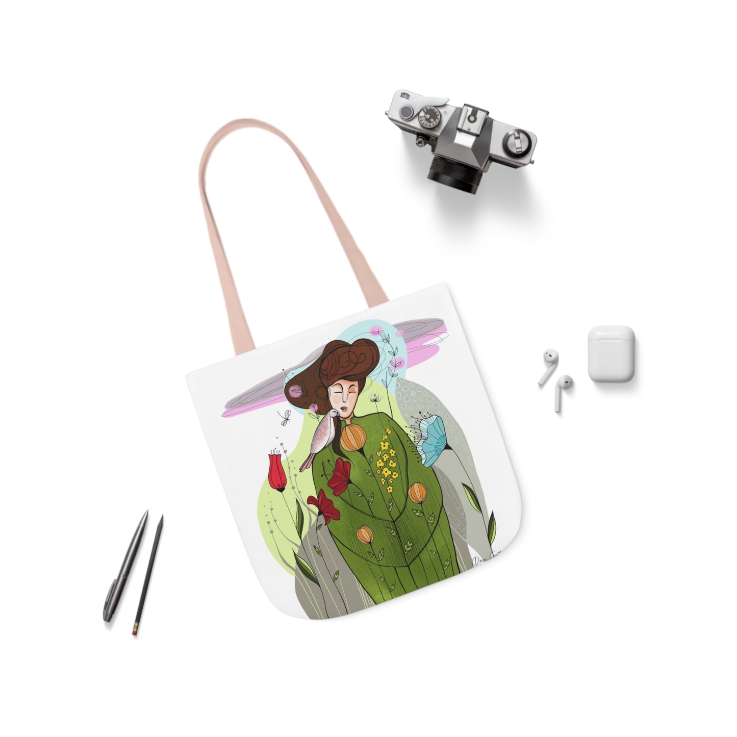 Canvas Tote Bag, 5-Color Straps