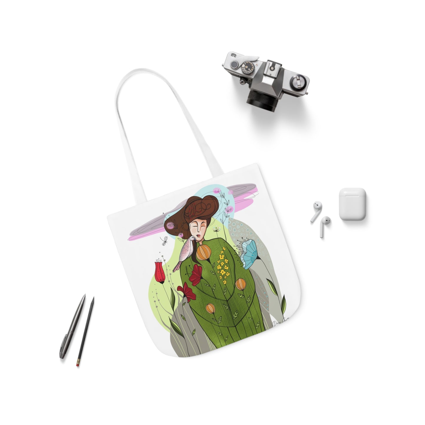 Canvas Tote Bag, 5-Color Straps