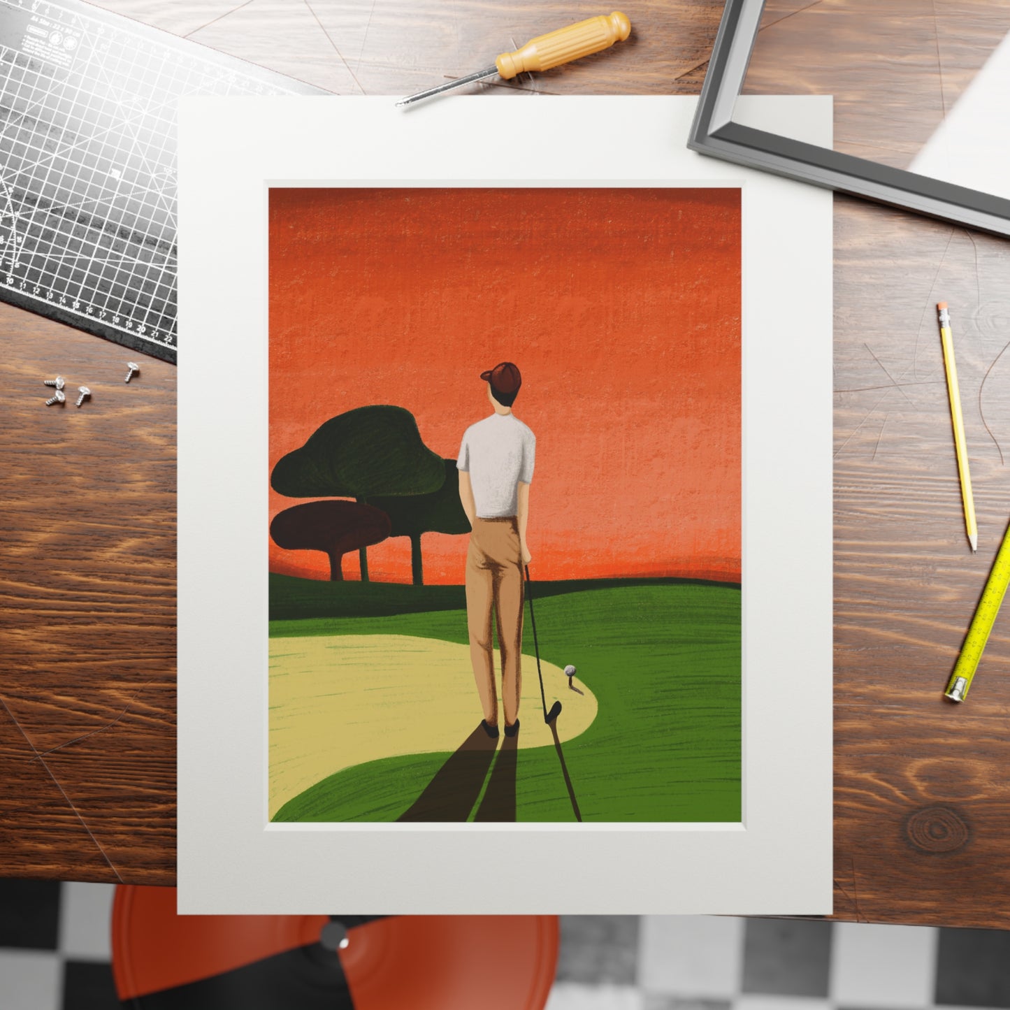 'Thoughts at Sunset' Fine Art Print (Passepartout Paper Frame)