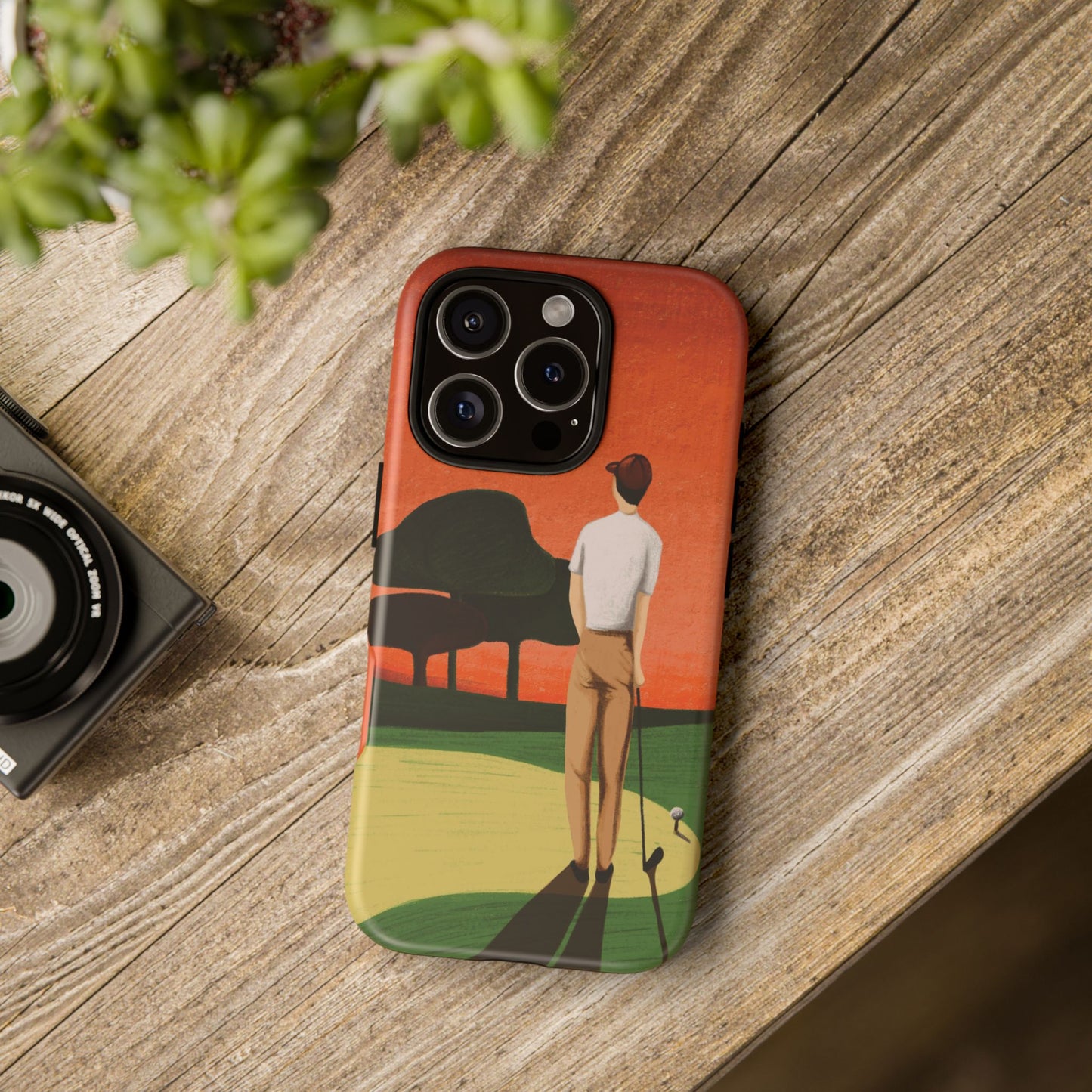 Vintage Golf Phone Case - 'Thoughts at Sunset' - Golf Lovers