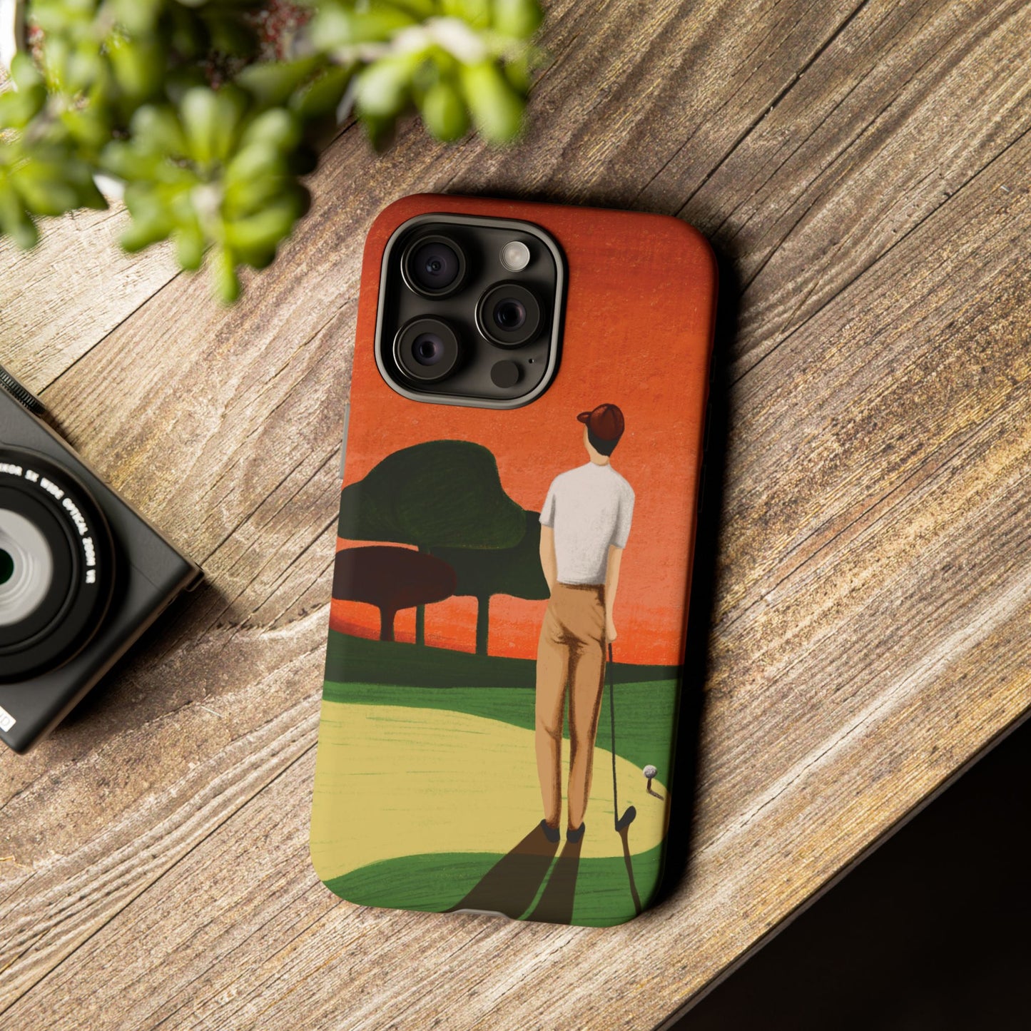 Vintage Golf Phone Case - 'Thoughts at Sunset' - Golf Lovers