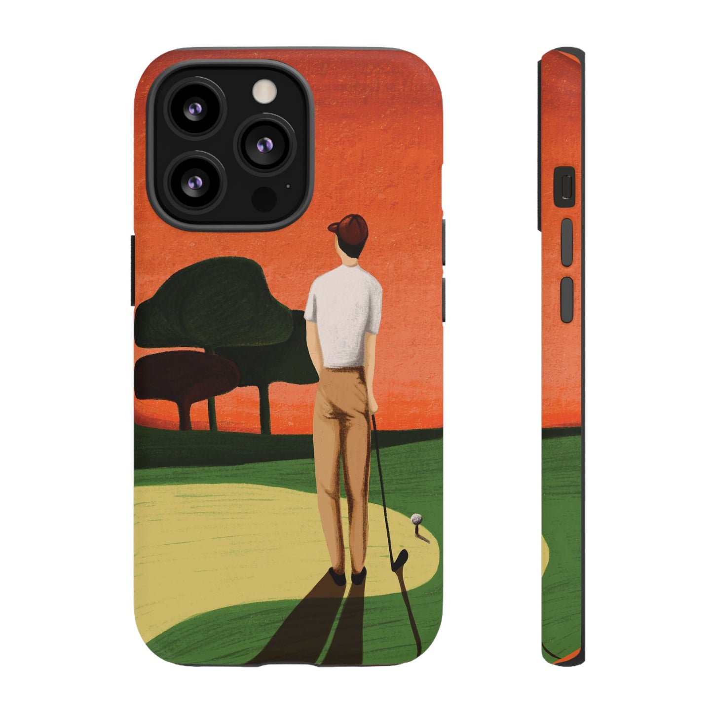 Vintage Golf Phone Case - 'Thoughts at Sunset' - Golf Lovers