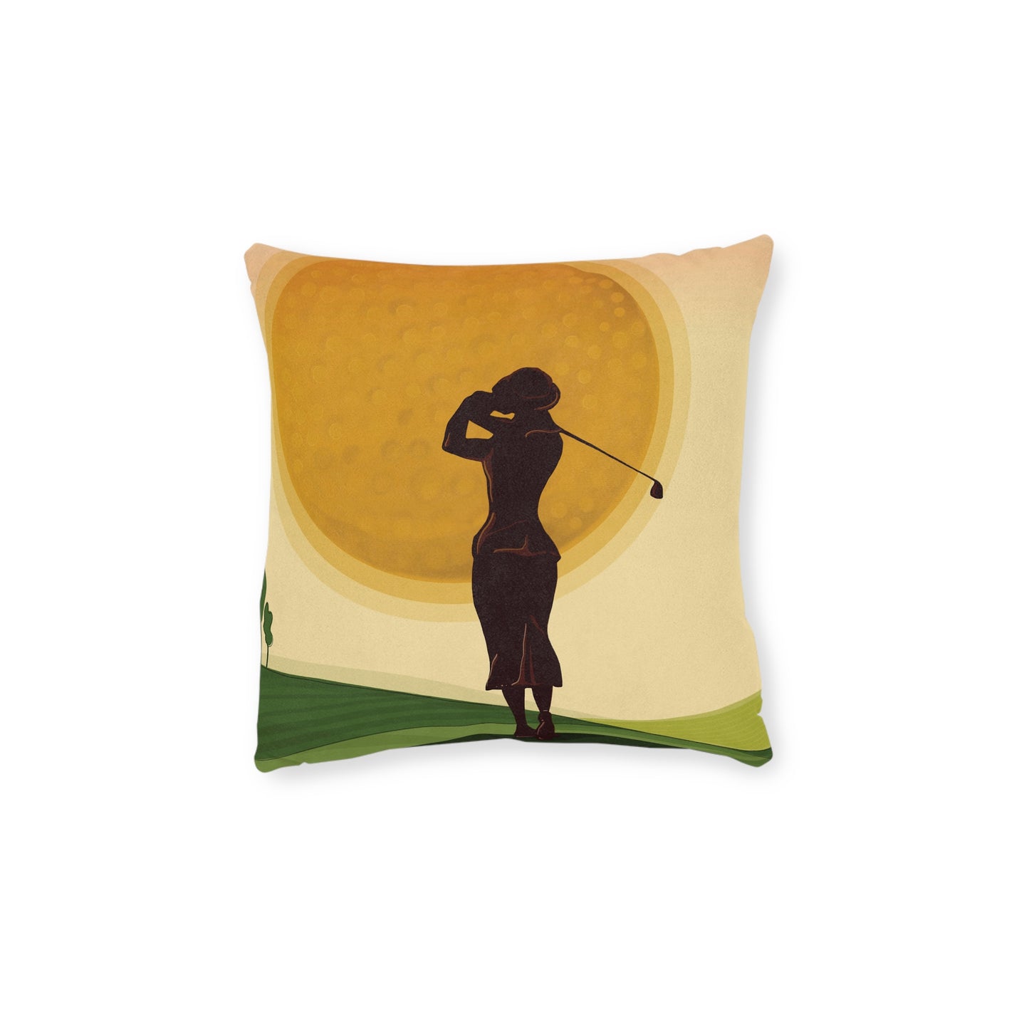 Vintage Golf Art Square Pillow