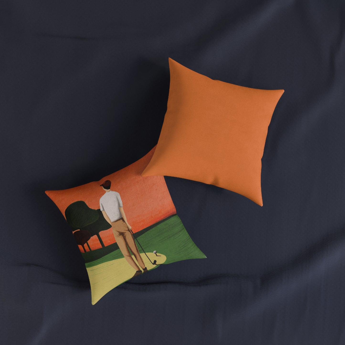 Vintage Golf Art Square Pillow