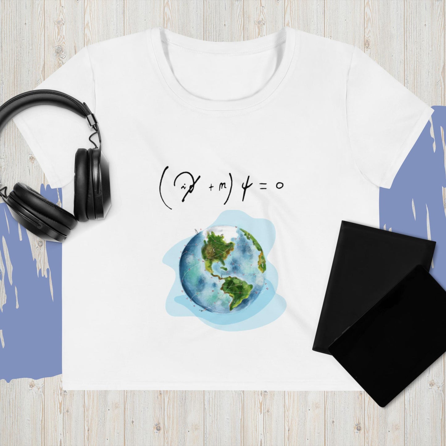 'Dirac Equation' All-Over Print Crop Tee