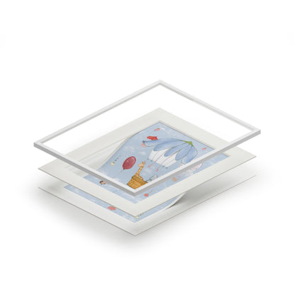 'Up in the Sky Animals' Fine Art Print (Passepartout Paper Frame)