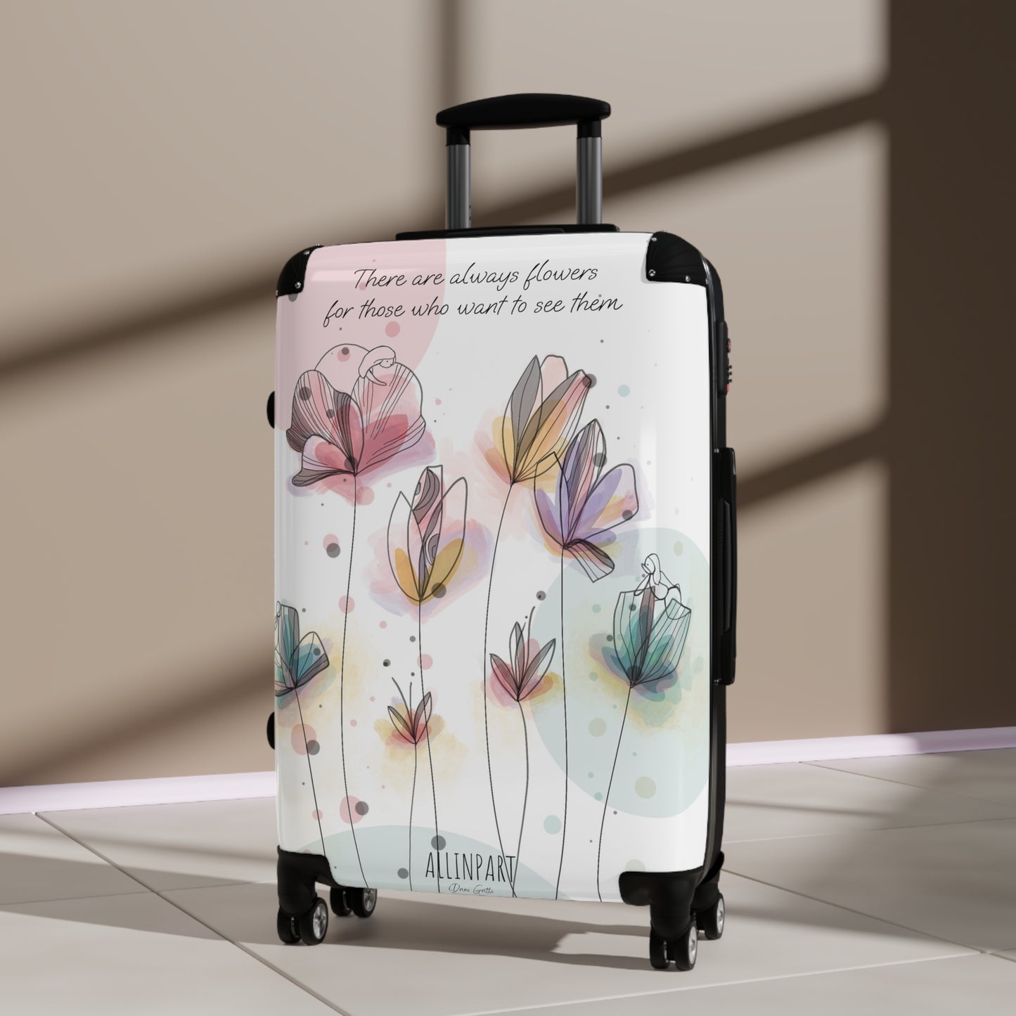 Enchanted Garden Suitcase – "There are always flowers for those who want to see them" 3 sizes
