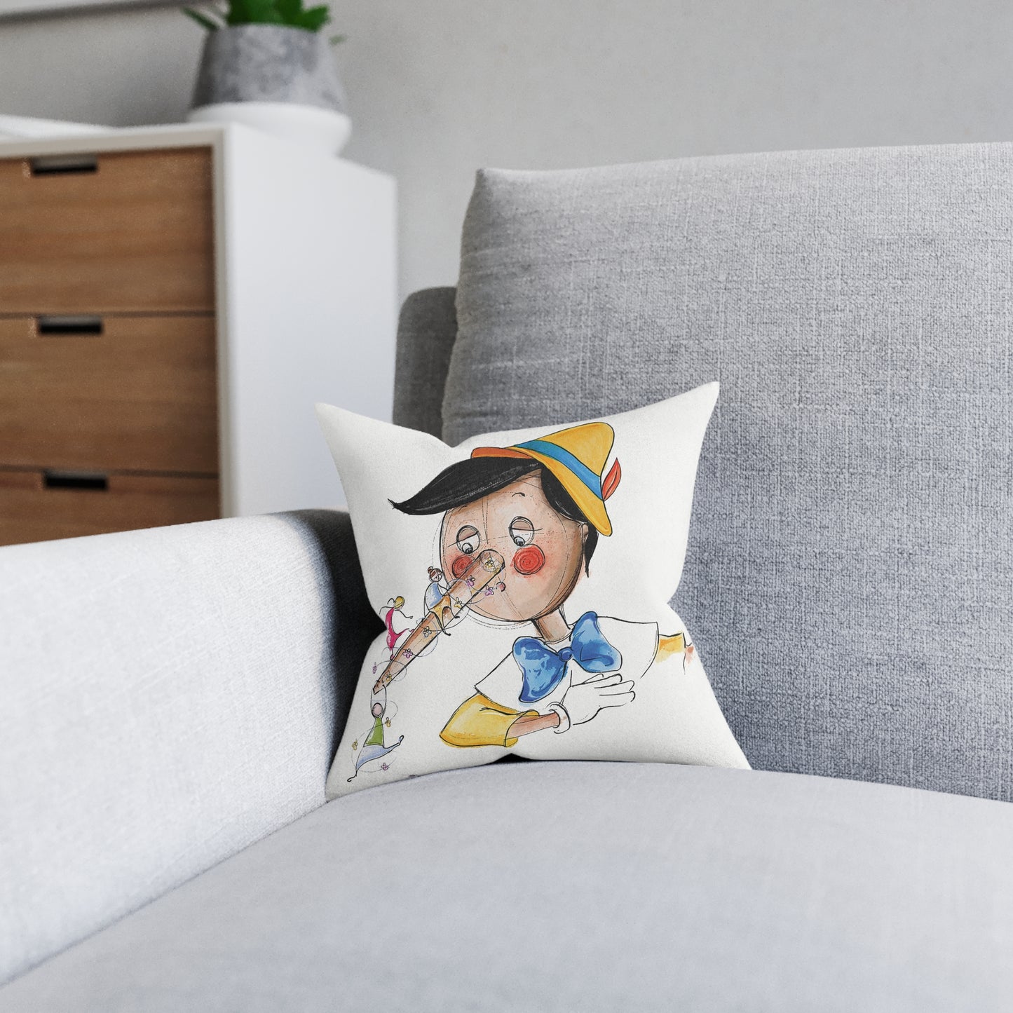Art Square Pillow 'Pinocchio'