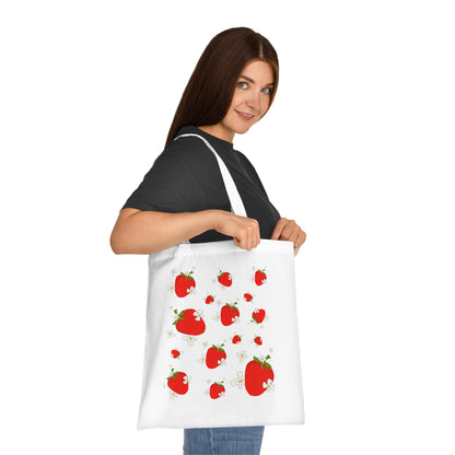 Strawberry & Cream Cotton Tote Bag