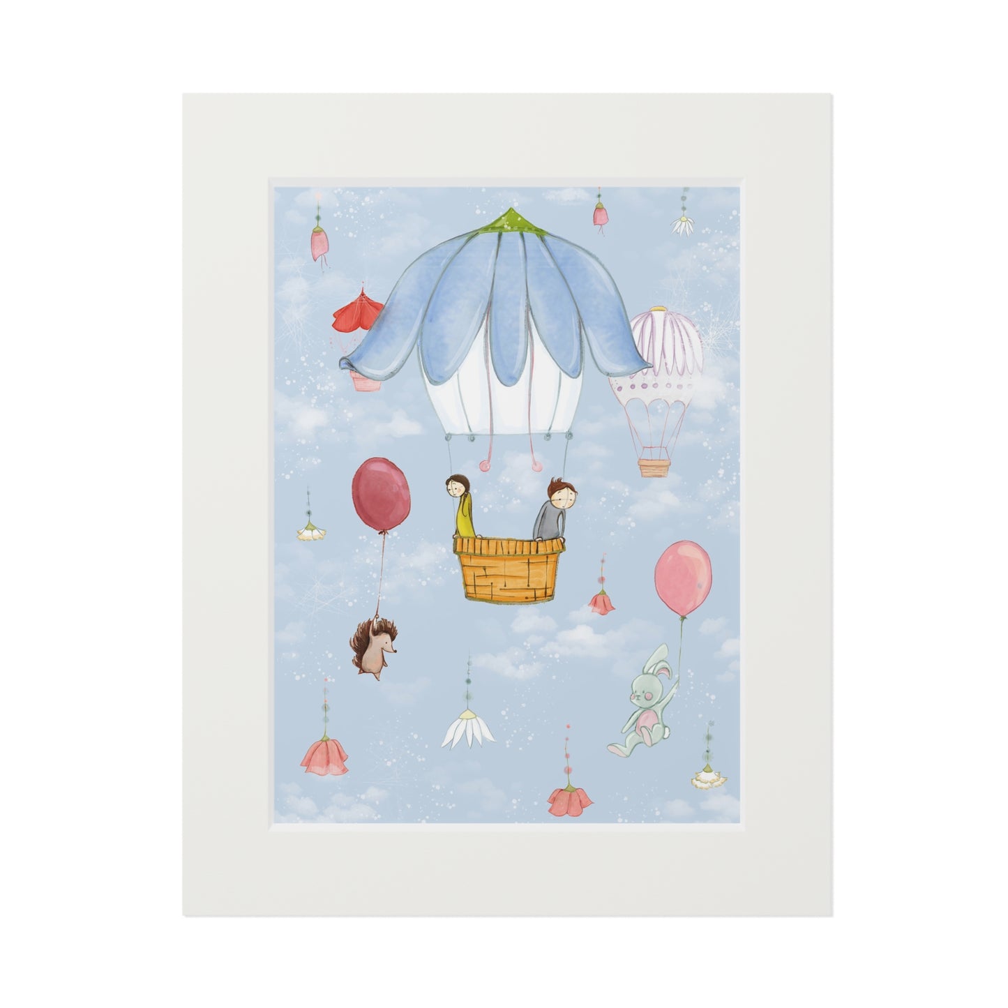 'Up in the Sky Children' Fine Art Print (Passepartout Paper Frame)