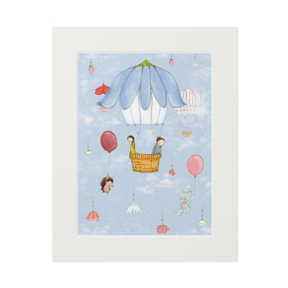 'Up in the Sky Children' Fine Art Print (Passepartout Paper Frame)