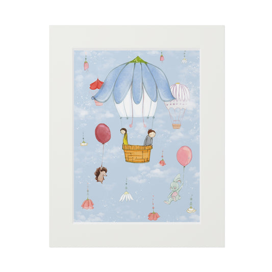 'Up in the Sky Children' Fine Art Print (Passepartout Paper Frame)