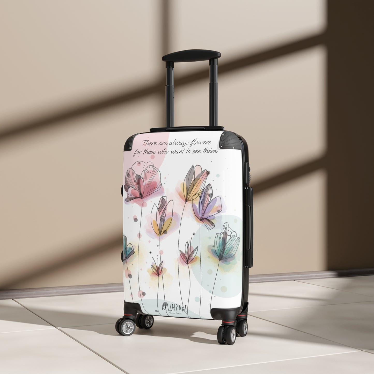 Enchanted Garden Suitcase – "There are always flowers for those who want to see them" 3 sizes