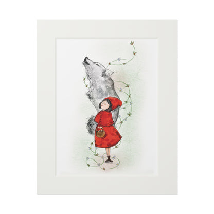 'Red Riding Hood' Fine Art Print (Passepartout Paper Frame)