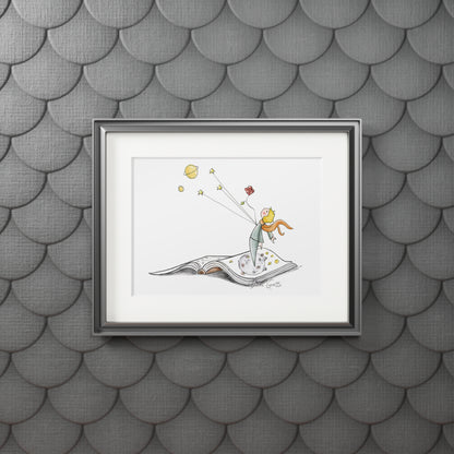 'The Little Prince' Fine Art Print (Passepartout Paper Frame)