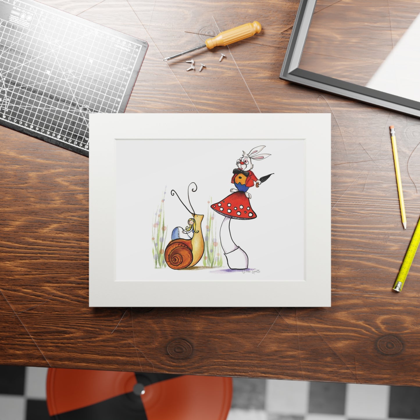 'Alice' Fine Art Print (Passepartout Paper Frame)