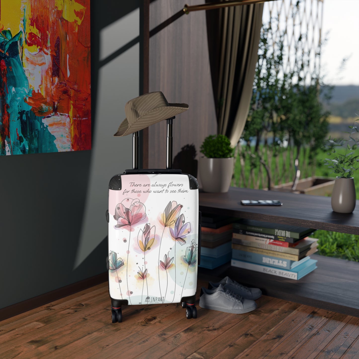 Enchanted Garden Suitcase – "There are always flowers for those who want to see them" 3 sizes
