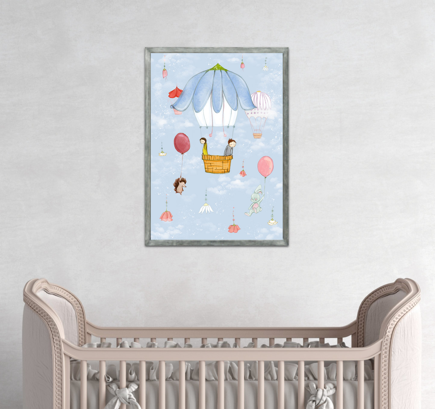'Up in the Sky Children' Fine Art Print (Passepartout Paper Frame)