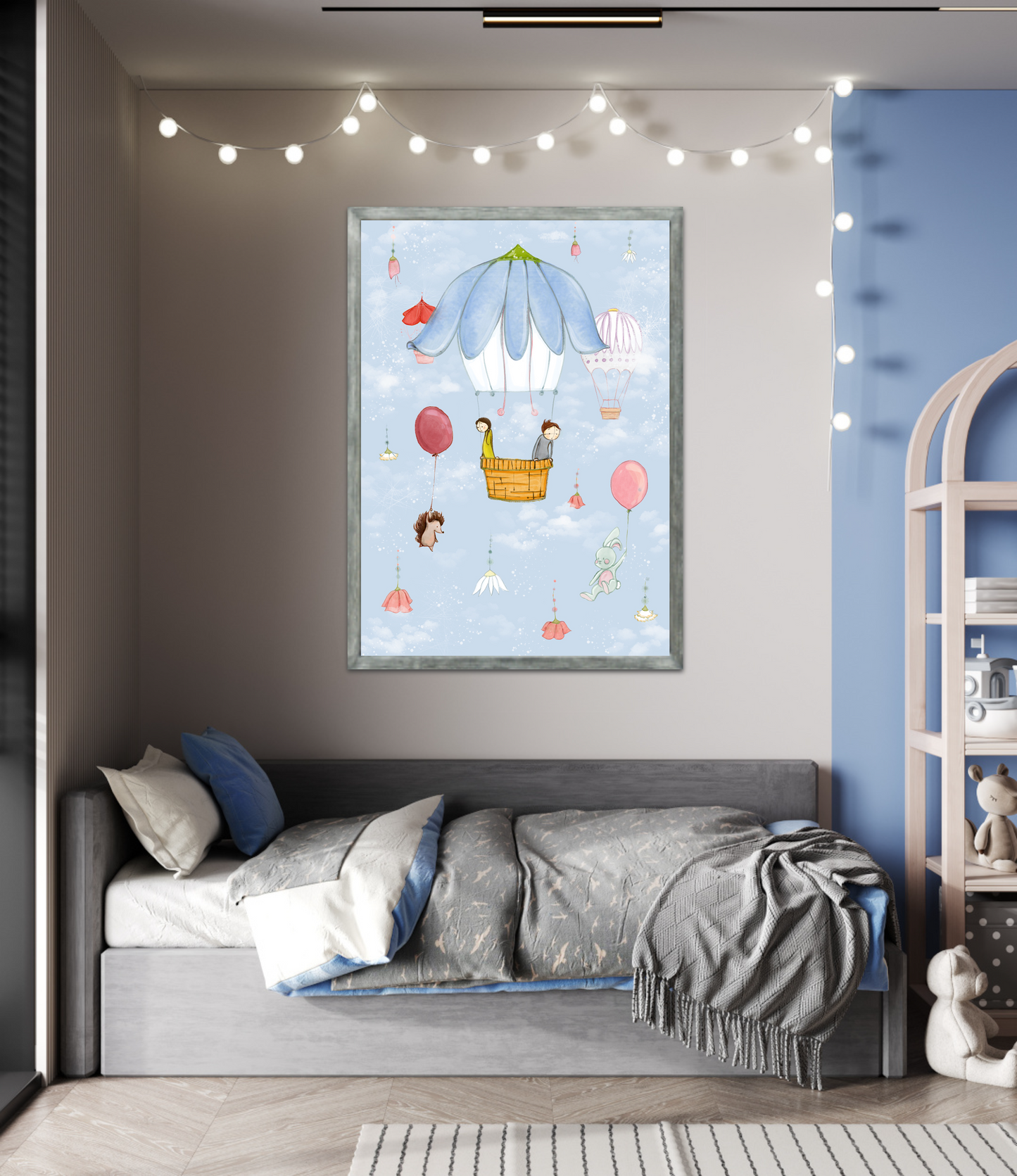 'Up in the Sky Children' Fine Art Print (Passepartout Paper Frame)