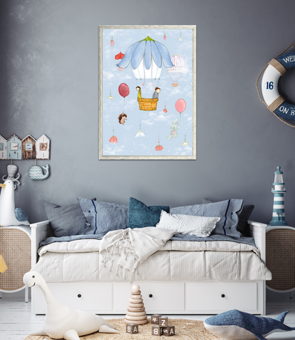 'Up in the Sky Children' Fine Art Print (Passepartout Paper Frame)