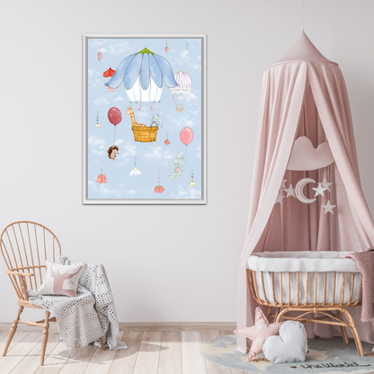 'Up in the Sky Animals' Fine Art Print (Passepartout Paper Frame)